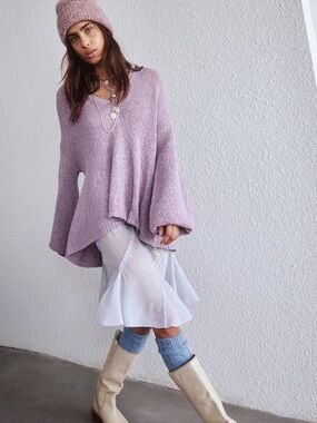 Free People True Angel Embellished Half Slip in Xenon Blue. NWT. Size M